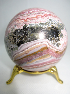 Шар — Родохрозит с пиритом (арт. 9475)